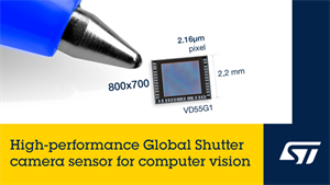 意法半導體推出一款小尺寸、低功耗、高分辨率全局快門圖像傳感器